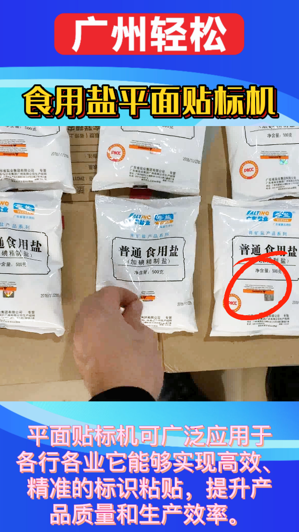 食用盐平面贴标机-广州轻松包装设备-3.png